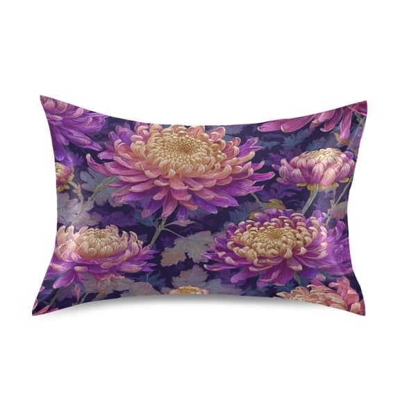 Satin Pillowcase Home Luxury Envelope Pillowcases Soft And Smooth Light Chrysanthemums