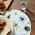 thumbnail image 3 of Spring Butterfly Dragonfly Round 13 Inch Placemats Set of 4, Rustic Botanical Floral Teal Green HeatResistant Non Slip Place Mats for Dining Table, Wipeable Kitchen Table Mats for Housewarming, 3 of 9