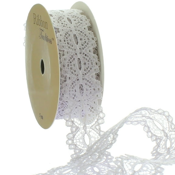 7/8" Ribbon Hole Lace Trim Gray 5 yards