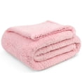 thumbnail image 3 of PAVILIA Sherpa Throw Blanket For Couch Sofa, Light Pink Fluffy Warm Plush Blanket for Bed, Cozy Super Soft Lightweight Throw, Fuzzy Decorative Blanket, All Season Home, 50x60, 3 of 9