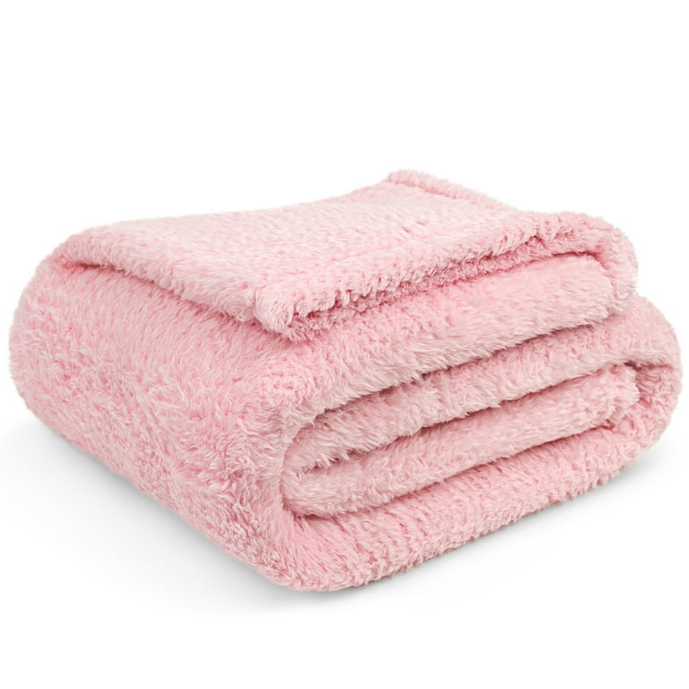 Sherpa Blanket Pastel Pink Throw Blanket PAVILIA Sherpa Throw