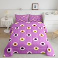 thumbnail image 2 of Feelyou Cartoon Polkadots Full Size Comforter Sets, Boho Halloween Dot Bedding Comforter Set, Lavender, Halloween Reversible, 3pcs, 1 Comforter and 2 Pillowcases, 2 of 7