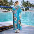 thumbnail image 4 of Miss Lavish London Women Kaftans Dresses, Teal M, 4 of 7