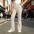 thumbnail image 2 of WERYOUNG School Uniform For Girls Elastic Waist Solid Color Wide Leg Trousers Kids Girls Loose Fit Back To School Pants 11-12 Years, 2 of 5