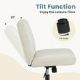 thumbnail image 6 of EDX Armless Office Chair Criss Cross Legged Chair with Wheels, Comfy Home Vanity Task Desk Chair, Beige, 6 of 9