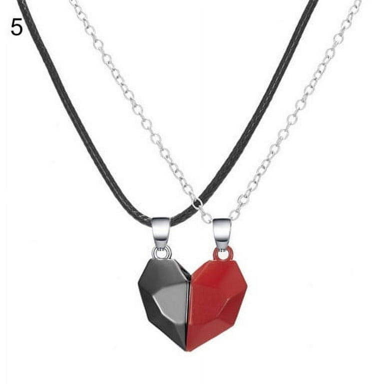 Zhaomeidaxi 2Pcs Gothic Matching Love Heart Pendant Couple
