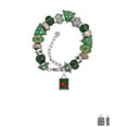 thumbnail image 2 of Silvertone Red Tree Frog in Shadow Box Green Christmas Bead Bracelet, 2 of 4