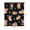 thumbnail image 5 of Cartoon Corgi Dog and Footprints Shower Curtain 72"x84" ,Bathroom Decorative Shower Curtains Set with 12 Hooks,Modern Waterproof Washable Shower Curtain, 5 of 6