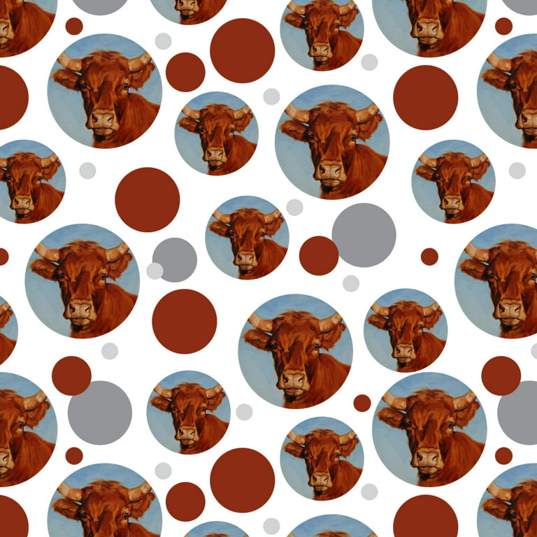 Brown Cow Cattle Horns Premium Gift Wrap Wrapping Paper Roll