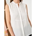 thumbnail image 5 of Sleeveless Mandarin Collar Pearl Detail Shirt, 5 of 6