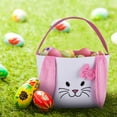 thumbnail image 4 of Twfbrm Easter Bunny Basket, Canvas Cotton Easter Eggs Basket with Rabbit Ears, Portable Decorative Fabric Storage Bucket with Handle, Easter Egg Hunt Basket Cute Bunny Tote Gift Bags for Kids Girls, 4 of 5
