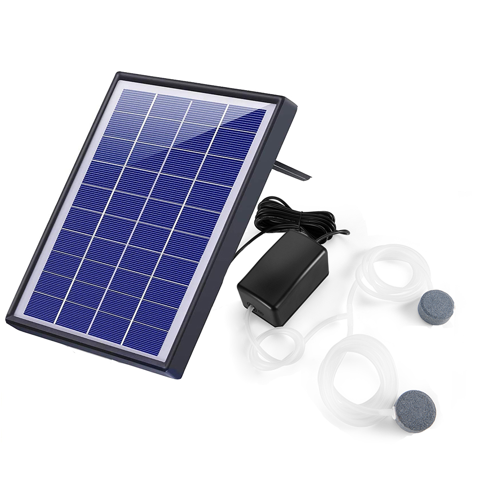 Solar Powered Oxygen Pump Low Noise Air Pump For Outdoor Fish Tank Pool