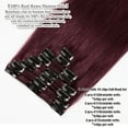thumbnail image 4 of Benehair 100% Remy Human Hair Clip In Human Hair Extensions Full Head 8 Pcs Invisible Wine Red Hair Straight Mixed Color Hair Extensions US 8A Quality CLEARANCE, 4 of 11