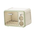 thumbnail image 3 of Caja de almacenamiento para tazas de café, té y agua, soporte de vidrio, estante de almacenamiento de tazas transparente plegable para baño, oficina, Verde, 3 of 8