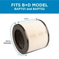 thumbnail image 2 of BLACK+DECKER 3-Stage HEPA Air Filter, Compatible BAPT01/BAPT02, 5-15/16"H x 6-15/16"W x 6-15/16"D, 2 of 6