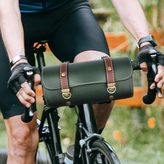 Bolsa de horquilla de motocicleta Cola retro con Cierre de Hebilla de correa duradera Verde