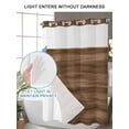 thumbnail image 6 of No Hook Shower Curtain with Snap-in Liner, Brown Wood Grain Waterproof Fabric Bathroom Curtains, Retro Farmhouse Wooden Plank Bath Curtains & Mesh Top Window Standard 72''x72'', 6 of 9