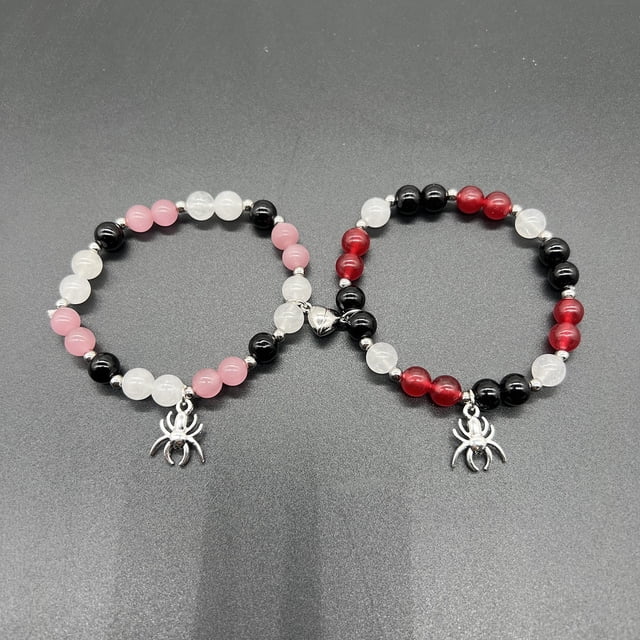 Pulseras magnéticas de corazón con cuentas naturales para hombres y mujeres, pulsera elástica de joyería