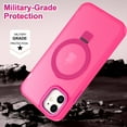 thumbnail image 5 of CASEFIV for iPhone 11 Case,with Magnetic Invisible Stand [Military Drop Protection] [Compatible with MagSafe] Shockproof Slim Translucent Anti-Slip with 2 Screen Protector+2 Lens Protector,Rose Red, 5 of 8