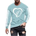 thumbnail image 3 of Tawop Mens T Shirts Crew Neck Long Sleeve Graphic Casual Light Blue 3XL, 3 of 5