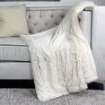 thumbnail image 1 of Homey COZY Faux Fur and Flannel Ivory White Throw Blanket, Super Soft Shaggy Fleece Fuzzy Lightweight Wool Plush Blanket for Sofa Couch Decorative Floor, 50"x60", 1 of 4
