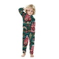 thumbnail image 3 of Odeerbi Christmas Onesie Pajamas for Family Holiday Sleep Jumpsuit Long Sleeve Family Christmas Pajamas Matching Sets Toddler Fashion Printed Hooded Jumpsuit Sleepwear PJs Set Green, 3 of 5