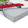 thumbnail image 2 of Ambesonne Christmas Fitted Sheet, Reindeer Family Noel, Queen Size, Grey White, 2 of 3