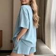 thumbnail image 6 of CAZOFW Womens Pajamas,Short Sleeve Crew Neck Top Shorts Set,Soft Lounge Sleepwear Casual Pjs Sizes M-2X, 6 of 6