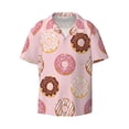 thumbnail image 5 of PAYOHTO Donuts Pink Colors Mens Hawaiian Casual Short-sleeved Shirt Tropical Summer Beach Button Down Shirts, 5 of 7