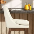 thumbnail image 4 of Soges Swivel Bar Stool with Cushion Set of 2, PU Leather Counter Height Bar Chair with Rubber Wood Legs, White, 4 of 10