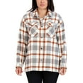thumbnail image 5 of HFX Women's Shirt Jacket Relaxed Fit Drop Shoulder Pockets Gray/Brown Large, 5 of 5