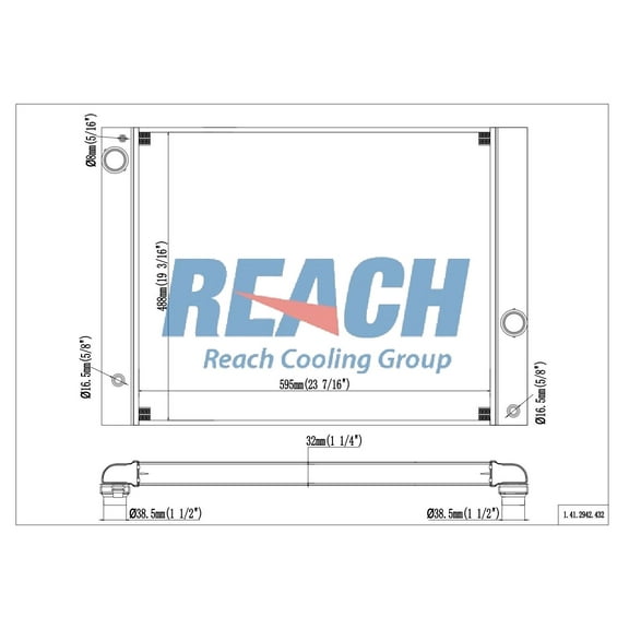 REACH 41-2942 Radiator for 528i 08-10, Automotive Radiator Replacement Part