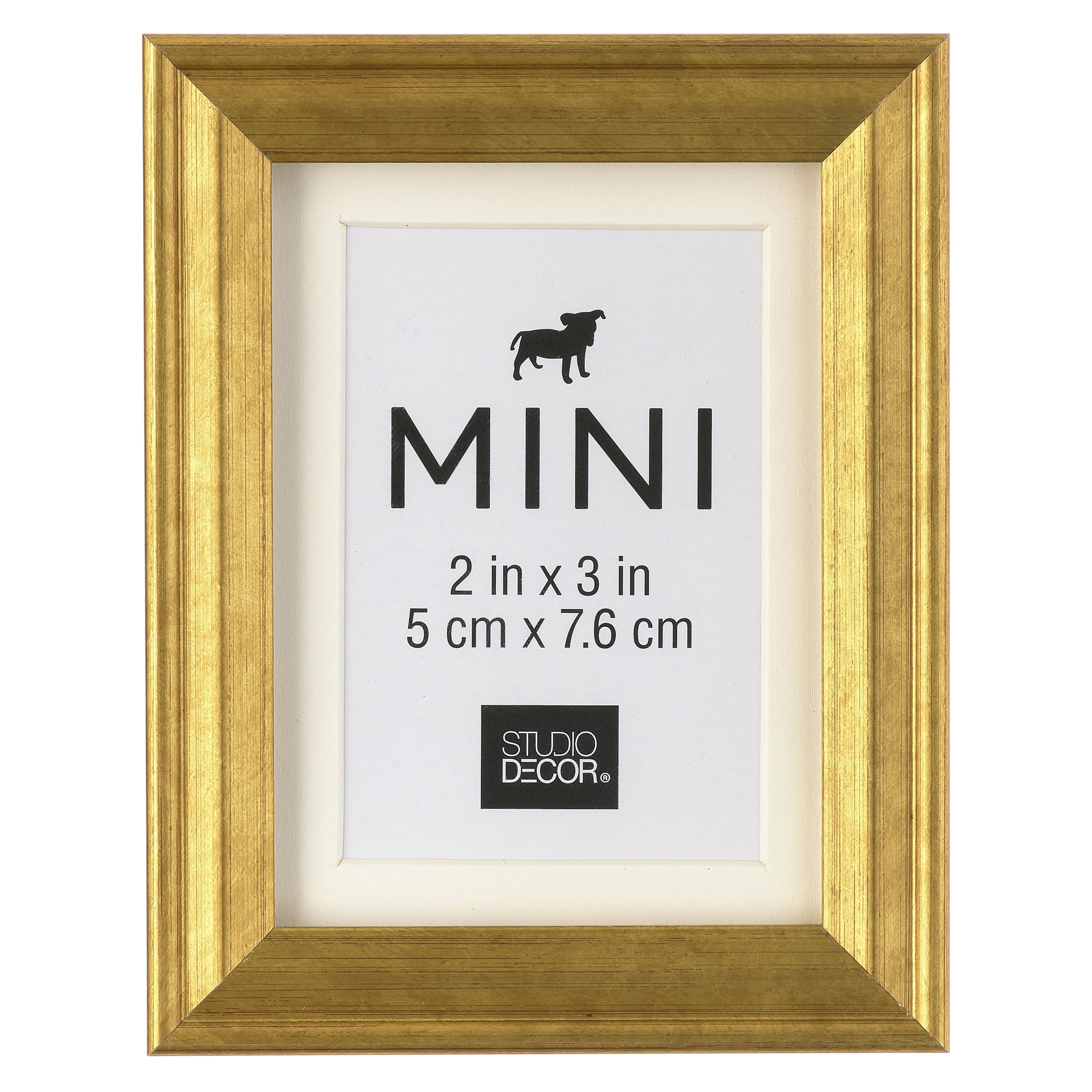 Studio Decor Gold Mini Frame - Fits 2" x 3" Photo, Drawing, or Painting - Bulk 12 Pack