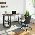 thumbnail image 2 of Modern Geo Oak Home Office Table With Storage Shelves, 2 of 3