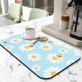 thumbnail image 2 of Washable Rubber Daisy Cute Floral Dish Drying Mats for Kitchen Counter Home Large Coffee Bar Pad Accessories and Decor for Utensils Stemware 19.5''x12'', 2 of 7