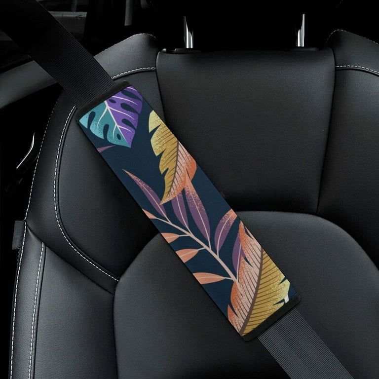 JINMUZAO Floral Car Shoulder Seatbelt Pad Covers Universal Light Car Safety  Seat Belt Pads Cover Seatbelt Shoulder Pad 2 Pcs 
