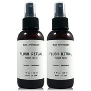 Muse Apothecary Flush Ritual Luxury Aromatherapy Toilet Bowl Spray Freshener Bathroom Deodorizer with Essential Oils 4 Oz 2-Pack