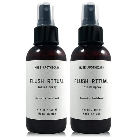 Muse Apothecary Flush Ritual Luxury Aromatherapy Toilet Bowl Spray Freshener Bathroom Deodorizer with Essential Oils 4 Oz 2-Pack