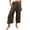 Army Green, variant on Women's Cotton Linen Wide Leg Pants, Thin High Waist Cropped Trousers with Side Tie Detail, Retro Artistic Casual Pants for Summer Travel, Office Commute, and Boho Style Outfits-Dark Blue