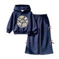 thumbnail image 5 of Shadoumai Girls Winter Outfits Kids Fashionable Casual Hoodie Sweatshirt With Pants Tracksuit Set For Daily School Outdoor Wear Back to School Outfits, 5 of 5
