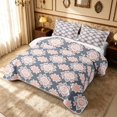 thumbnail image 3 of Erosebridal Cute Blossom Quilt King, Kawaii Flower King Coverlet Set, Pink Reversible, Slate Peach, 3-Piece (1 Bedspread and 2 Pillowcases), 3 of 7