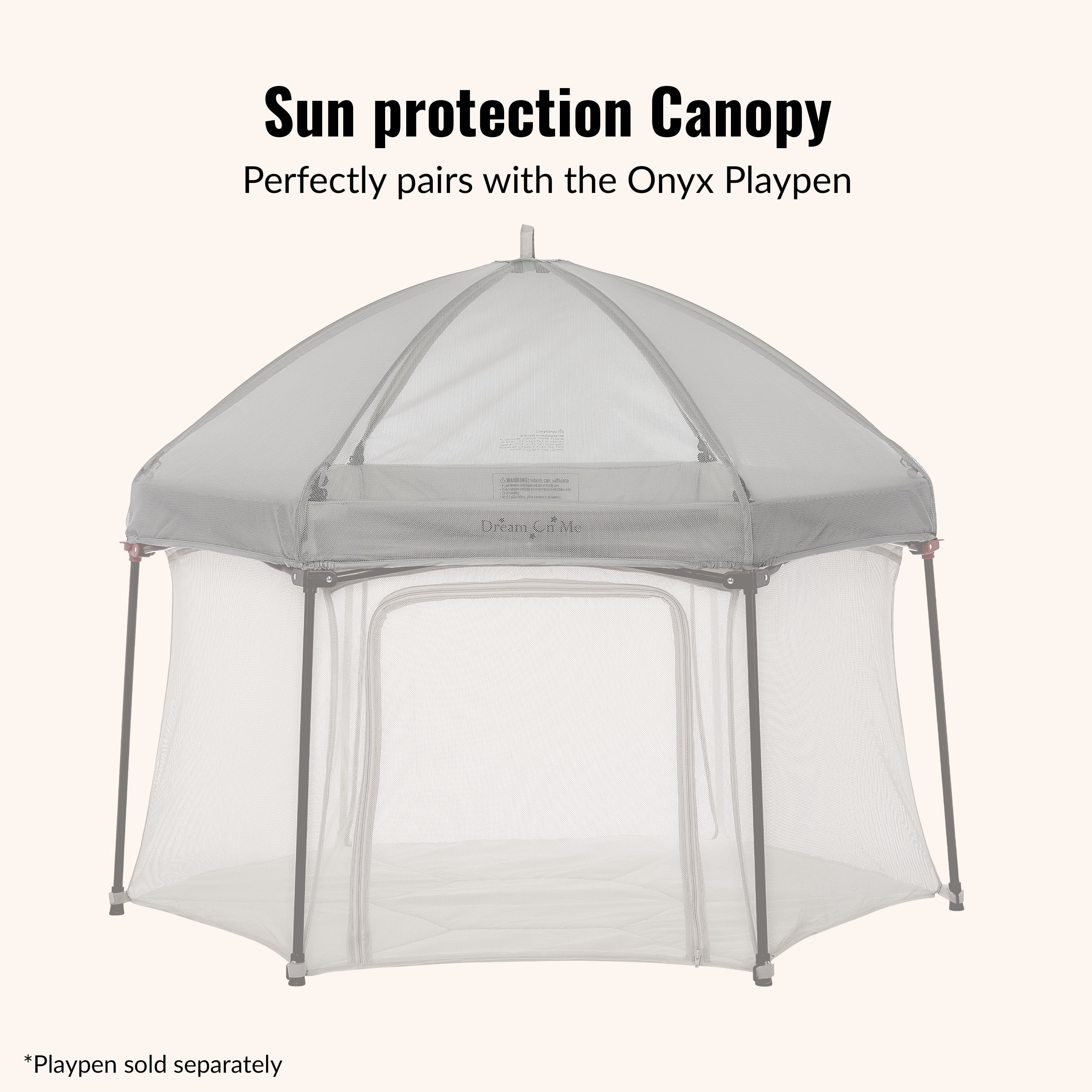 Dream on Me Onyx Canopy, Gray