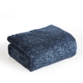 thumbnail image 2 of Idea Nuova Well Being Antimicrobial Super Soft Marled Sherpa Blanket Navy, 2 of 5
