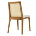 thumbnail image 6 of Side Dining Chair, Ivory White, Fabric, Wood, Rattan, Bar Pub Cafe Bistro Dining Kitchen Hospitality Restaurant, Modern Contemporary, HB37084, 6 of 9