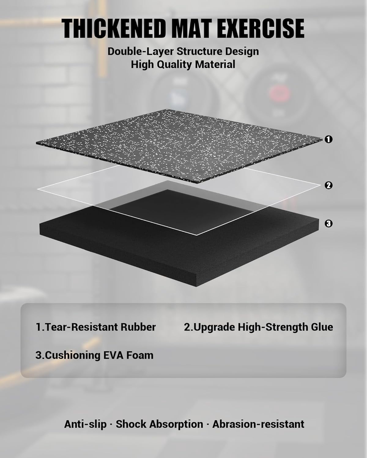 GARVEE Extra Thick Puzzle Exercise Equipment Mat with High Density EVA Foam Interlocking Tiles for Protective,Cushioned Workout Flooring for Home and Gym Equipment,Black,0.75"/48 Sq Ft - 13 Tiles