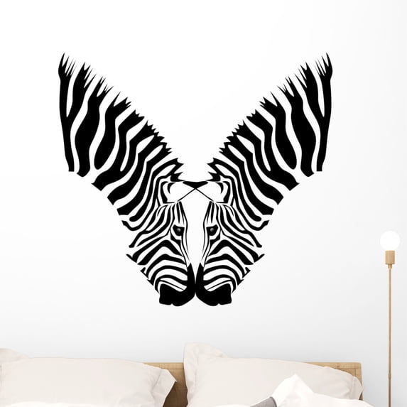 Coppia Zebre Wall Decal by Wallmonkeys Peel and Stick Graphic (36 in W x 33 in H) WM351787