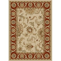 Radici Usa Como Area Rug 1621 Ivory/Brick Italian Bordered 5' 5" x 7' 7" Rectangle