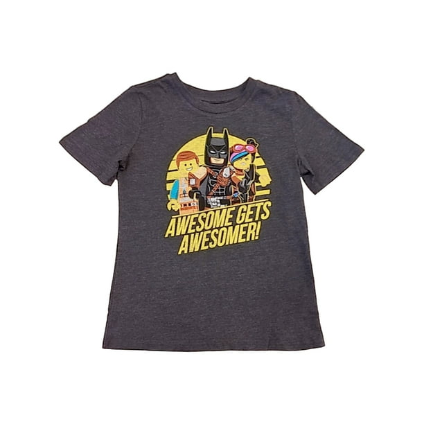 Lego 2 & Boys Awesome Gets Awesomer Batman & Emmet T-Shirt 7 - Walmart.com