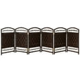 thumbnail image 2 of Red Lantern 2 ft. Short Fiber Weave Folding Screen - Dark Mocha - 6 Panels, 2 of 7