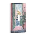 thumbnail image 2 of Yayeee Toggle Light Switch Wall Plate 1-Gang 4.5"x2.7" Home Decorative Outlet Cover, Green Window Sea, 2 of 7